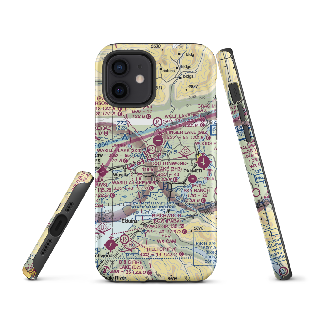 B & B Boys Ranch Airport (3AK6) VFR Sectional  Tough iPhone Case iPhone 12 model shown