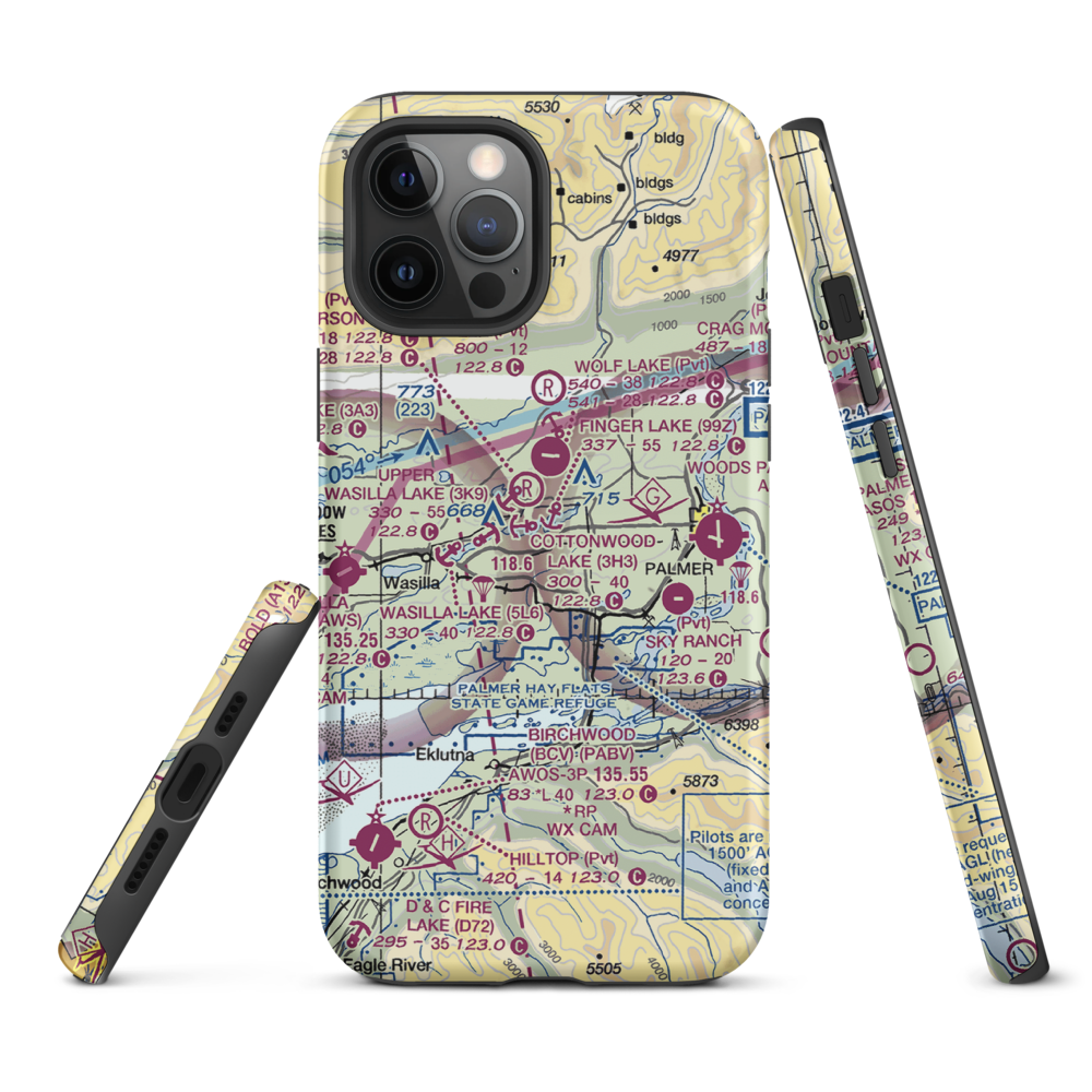 B & B Boys Ranch Airport (3AK6) VFR Sectional  Tough iPhone Case iPhone 12 Pro Max model shown