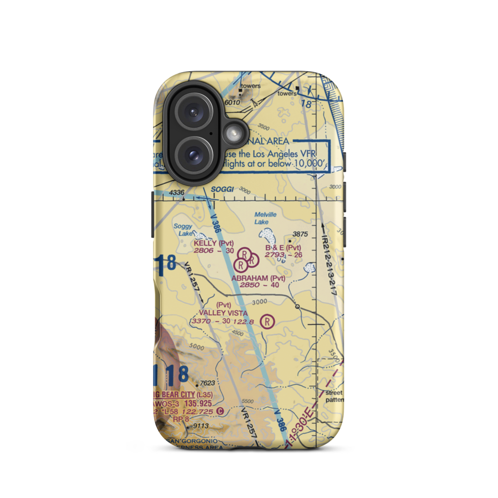 B & E Ranch Airport (2CA8) VFR Sectional  Tough iPhone Case iPhone 16 model shown