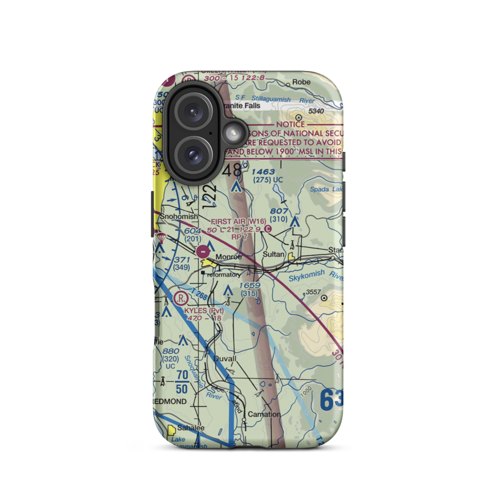 B & M Ranch Airport (5WA2) VFR Sectional  Tough iPhone Case iPhone 16 model shown