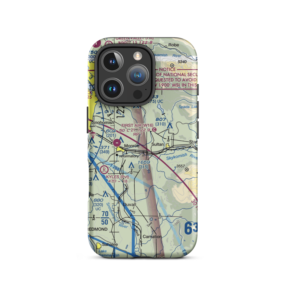 B & M Ranch Airport (5WA2) VFR Sectional  Tough iPhone Case iPhone 16 Pro model shown