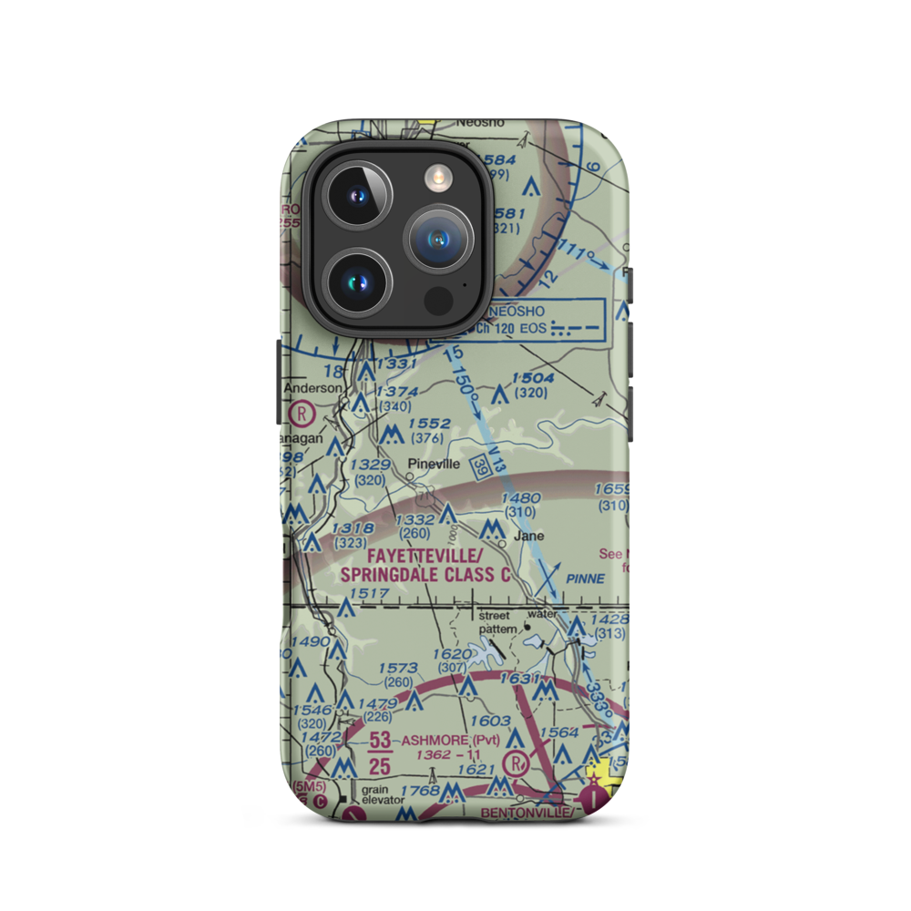 B S Ranch Airport (7MO3) VFR Sectional  Tough iPhone Case iPhone 16 Pro model shown
