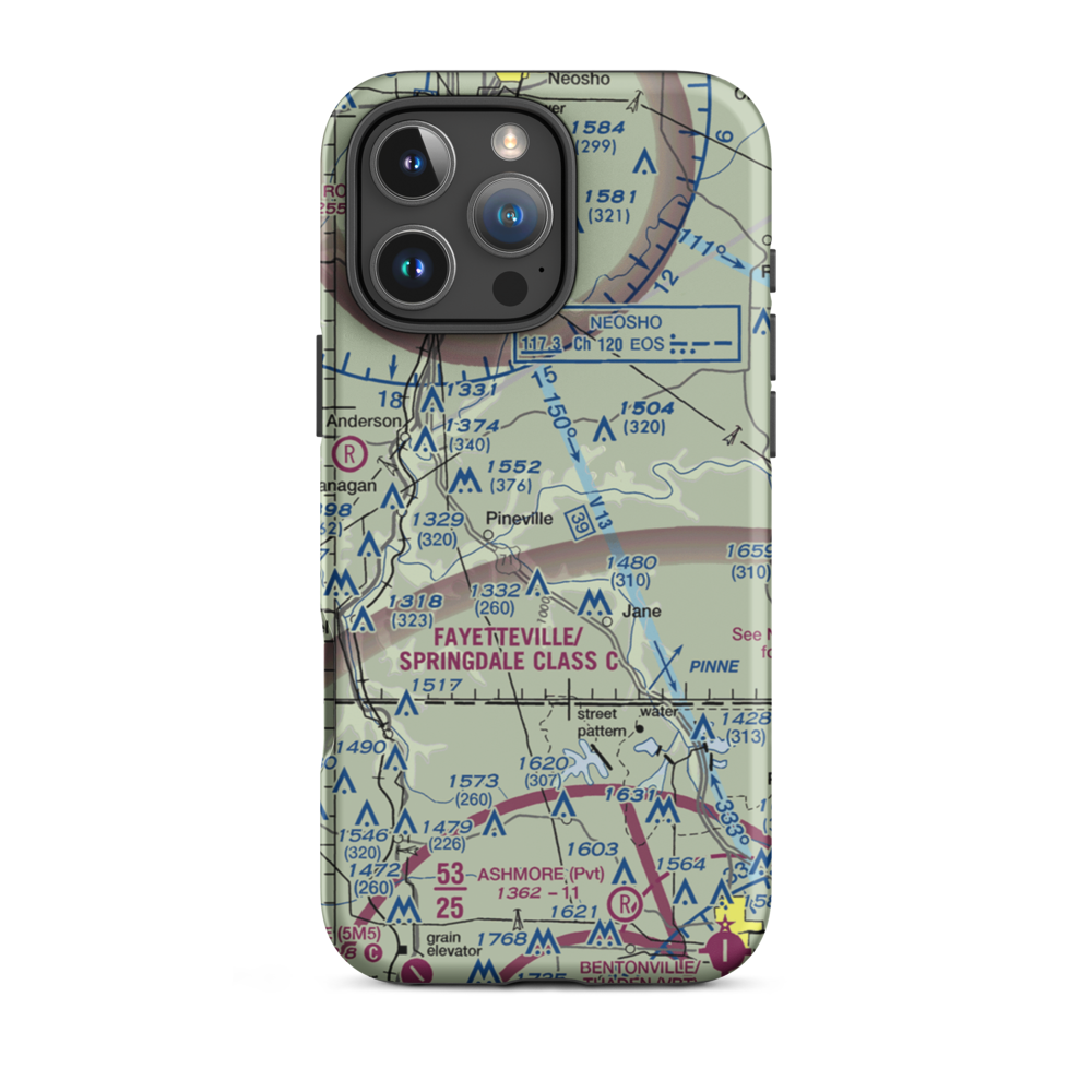 B S Ranch Airport (7MO3) VFR Sectional  Tough iPhone Case iPhone 16 Pro Max model shown