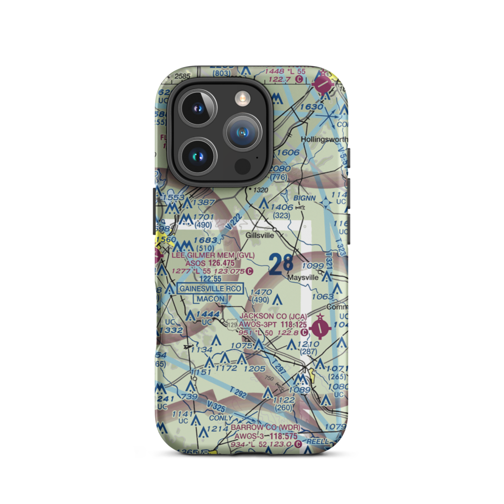 B Tree Farms Airport (97GA) VFR Sectional  Tough iPhone Case iPhone 16 Pro model shown