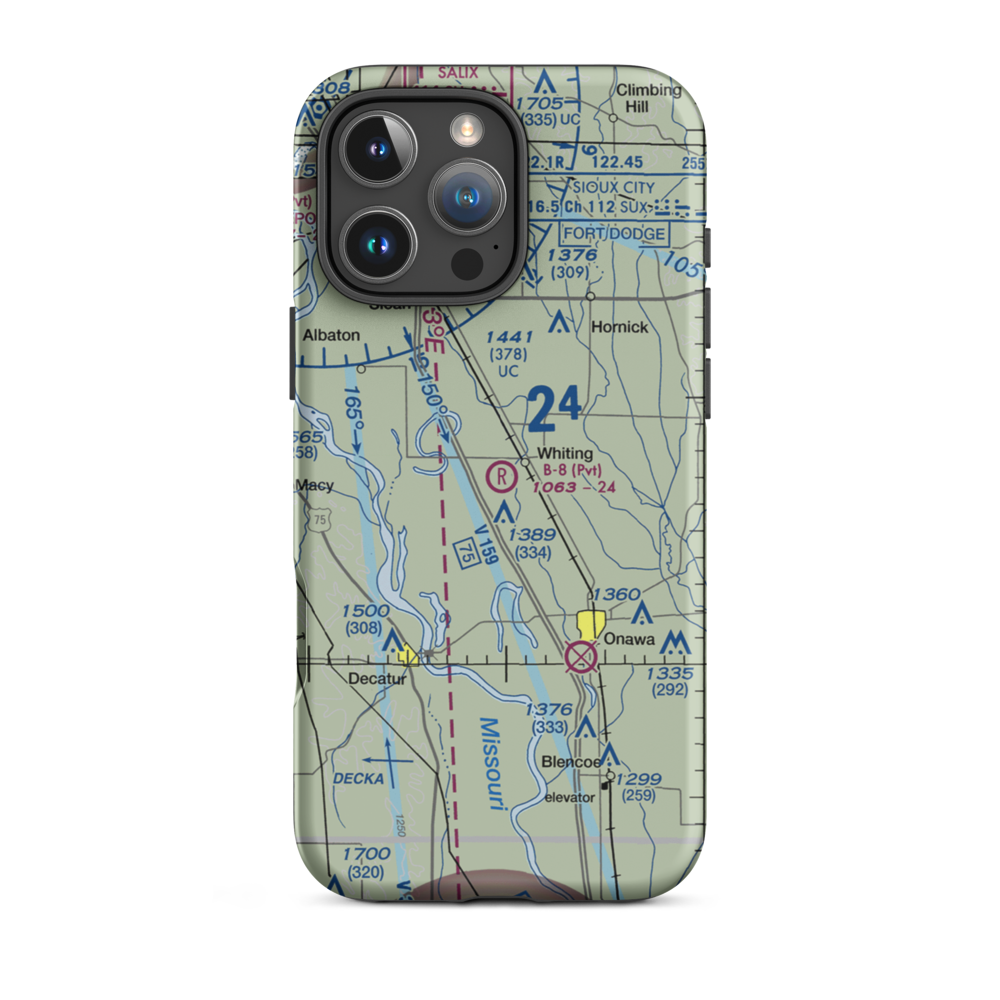 B-8 Farms Airport (IA58) VFR Sectional  Tough iPhone Case iPhone 16 Pro Max model shown