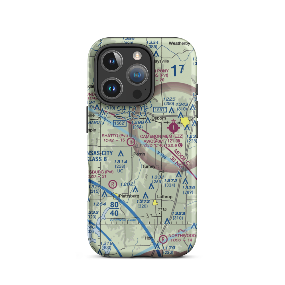 B-B Airfield (17MU) VFR Sectional  Tough iPhone Case iPhone 16 Pro model shown