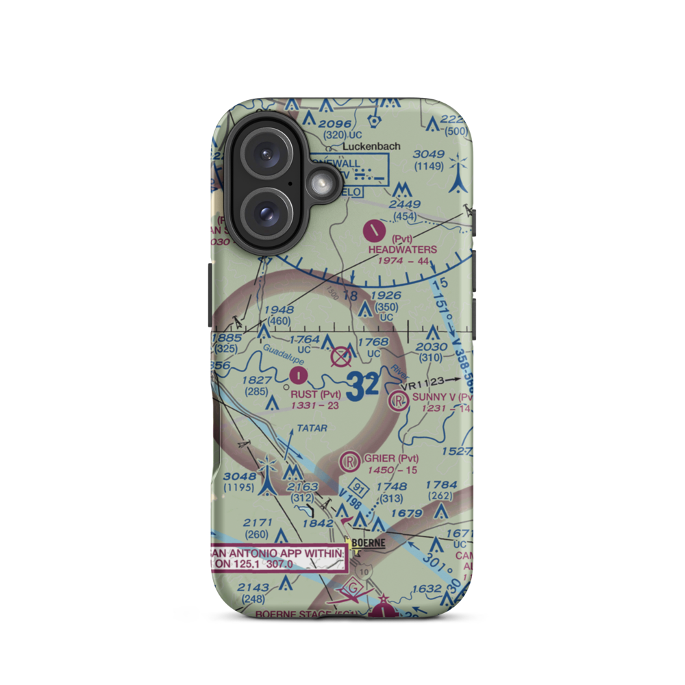 B. J. Mc Combs Sisterdale Airport (08TE) VFR Sectional  Tough iPhone Case iPhone 16 model shown
