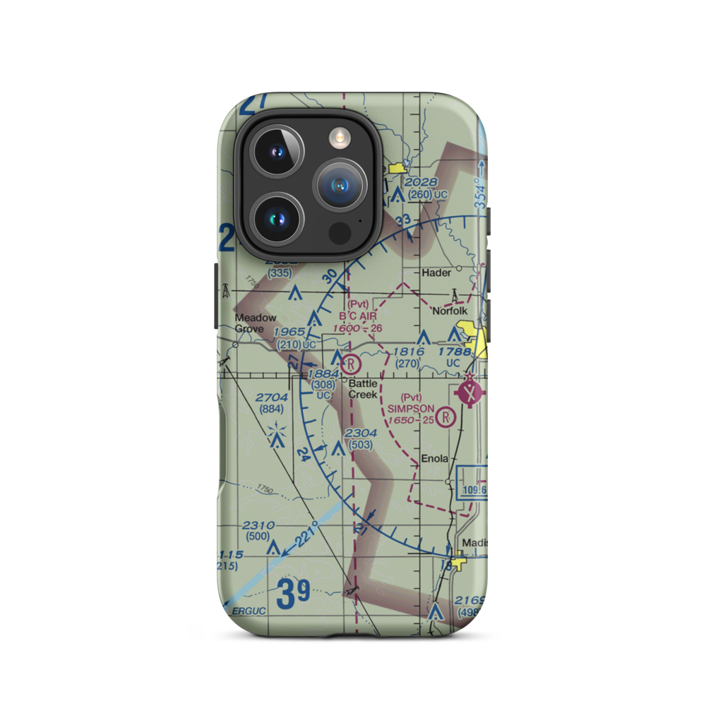 B.C. Air Airport (NE31) VFR Sectional  Tough iPhone Case iPhone 16 Pro model shown