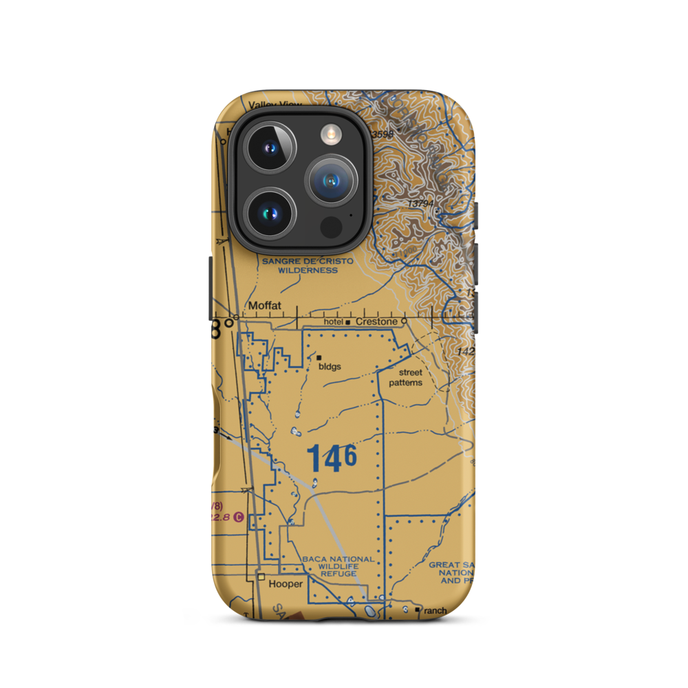 Baca Grande Airfield (BCJ) VFR Sectional  Tough iPhone Case iPhone 16 Pro model shown