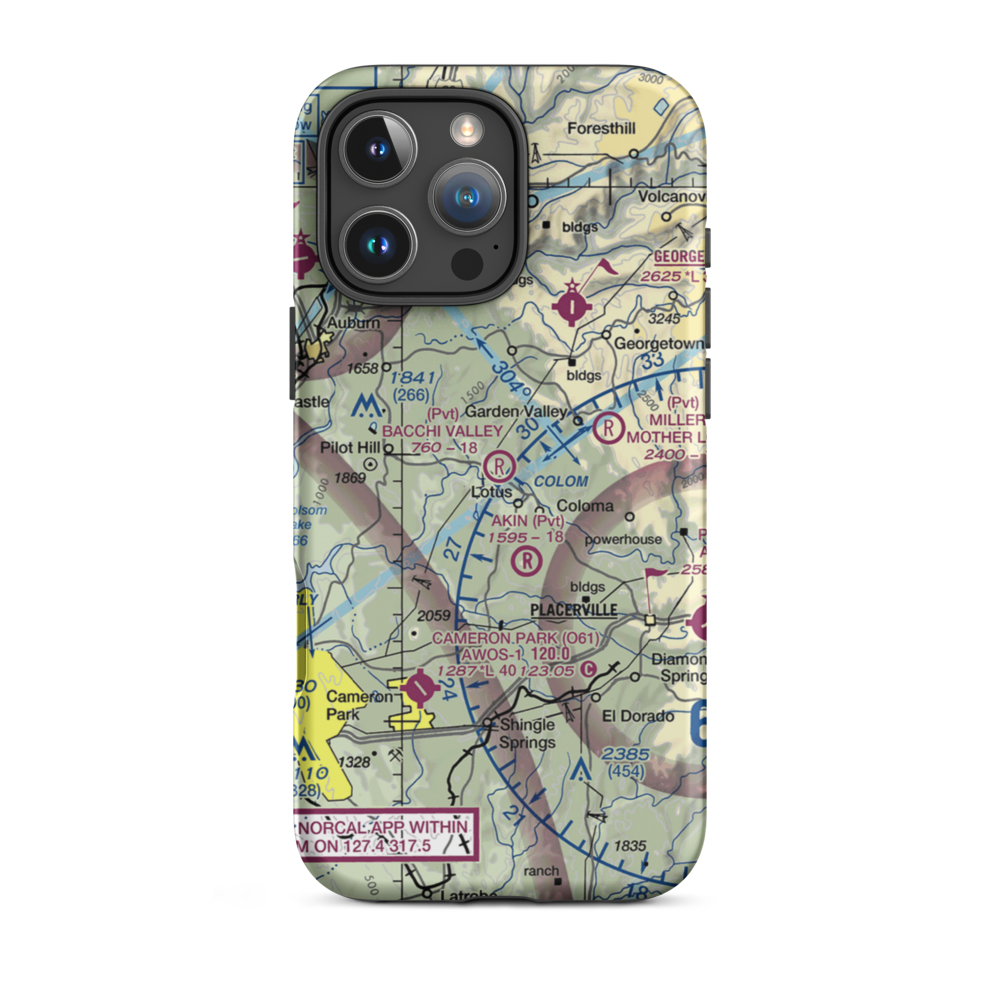 Bacchi Valley Industries Airport (80CA) VFR Sectional  Tough iPhone Case iPhone 16 Pro Max model shown