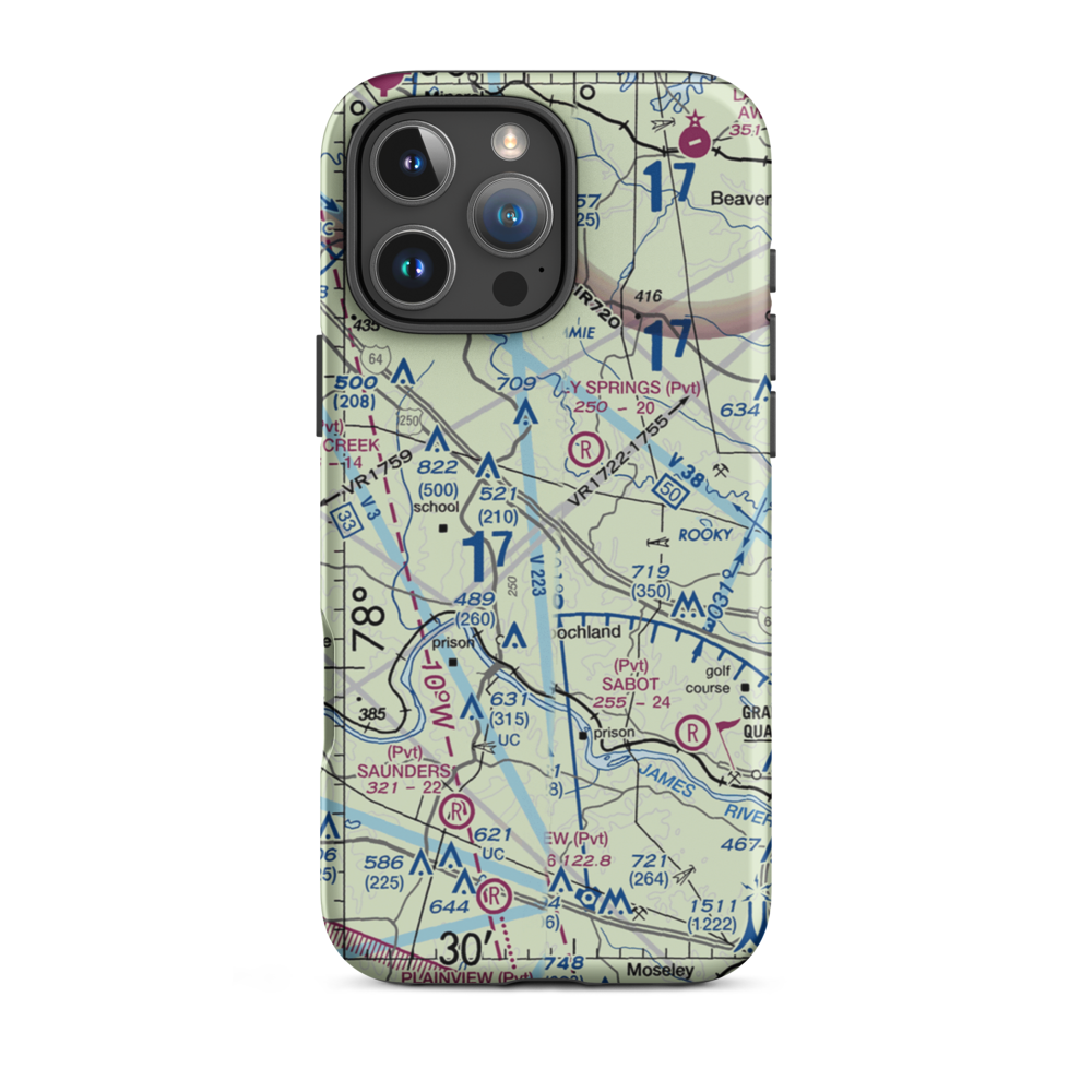 Bachman Farm Ultralightport (US-0124) VFR Sectional  Tough iPhone Case iPhone 16 Pro Max model shown