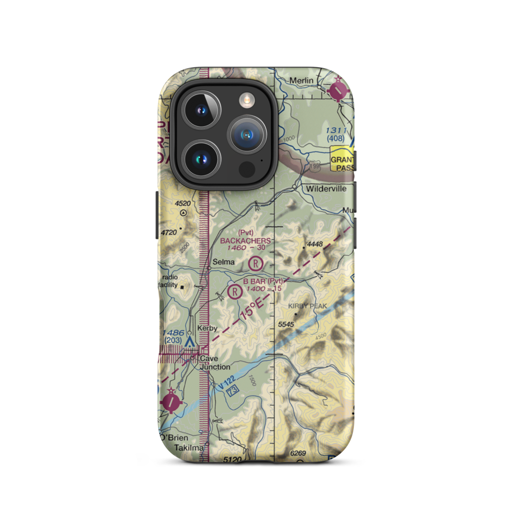 Backachers Ranch Airport (5OR0) VFR Sectional  Tough iPhone Case iPhone 16 Pro model shown