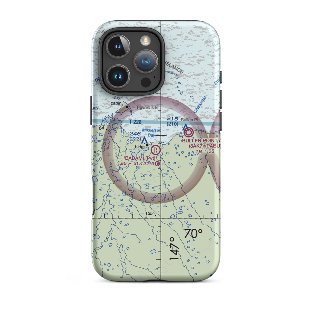 Badami Airport (AK78) VFR Sectional  Tough iPhone Case iPhone 16 Pro Max model shown