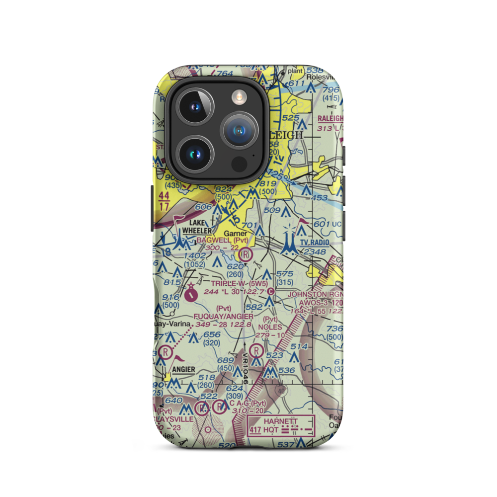 Bagwell Airport (NC99) VFR Sectional  Tough iPhone Case iPhone 16 Pro model shown