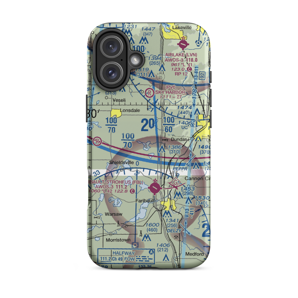 Bahnsen Seaplane Base (MY96) VFR Sectional  Tough iPhone Case iPhone 16 Plus model shown