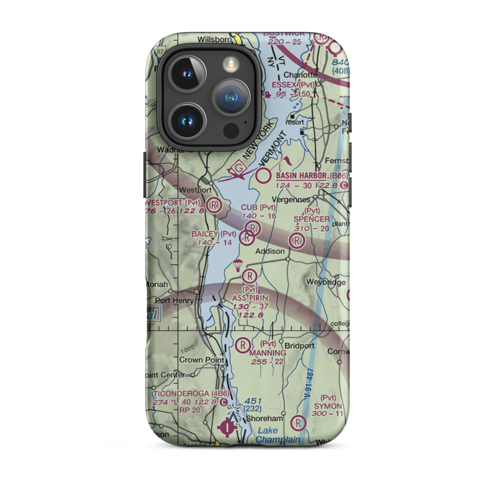 Bailey Airport (VT53) VFR Sectional  Tough iPhone Case iPhone 16 Pro Max model shown