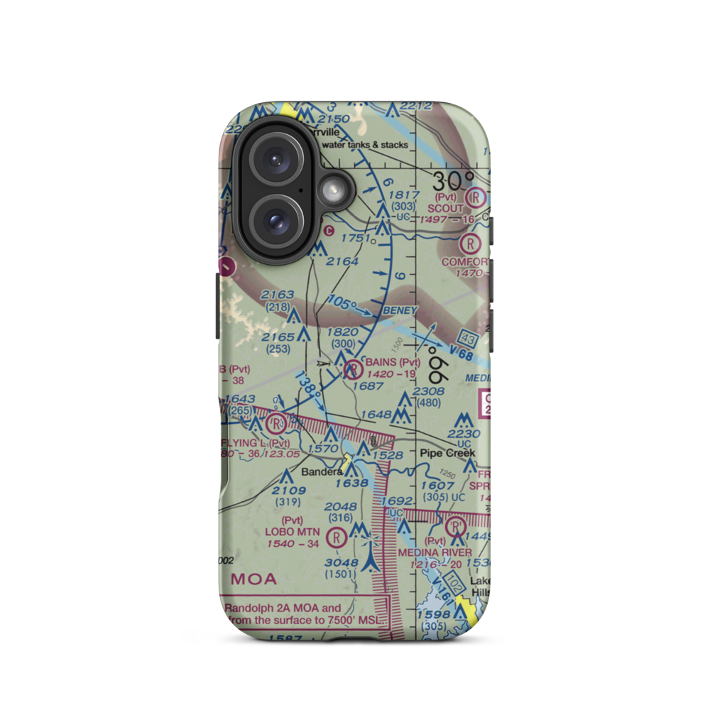 Bains Private Airport (20TS) VFR Sectional  Tough iPhone Case iPhone 16 model shown