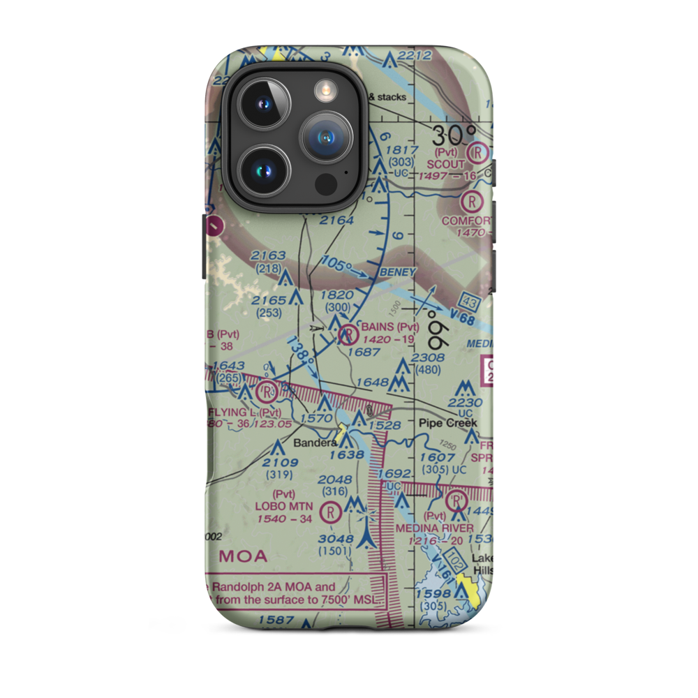 Bains Private Airport (20TS) VFR Sectional  Tough iPhone Case iPhone 16 Pro Max model shown