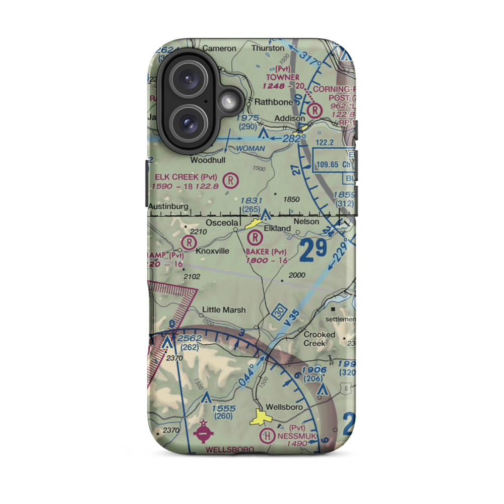 Baker Airport (PA75) VFR Sectional  Tough iPhone Case iPhone 16 Plus model shown