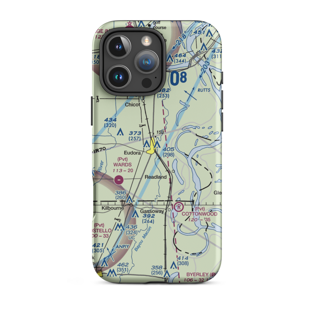 Baker Flying Service Airport (AR01) VFR Sectional  Tough iPhone Case iPhone 16 Pro Max model shown