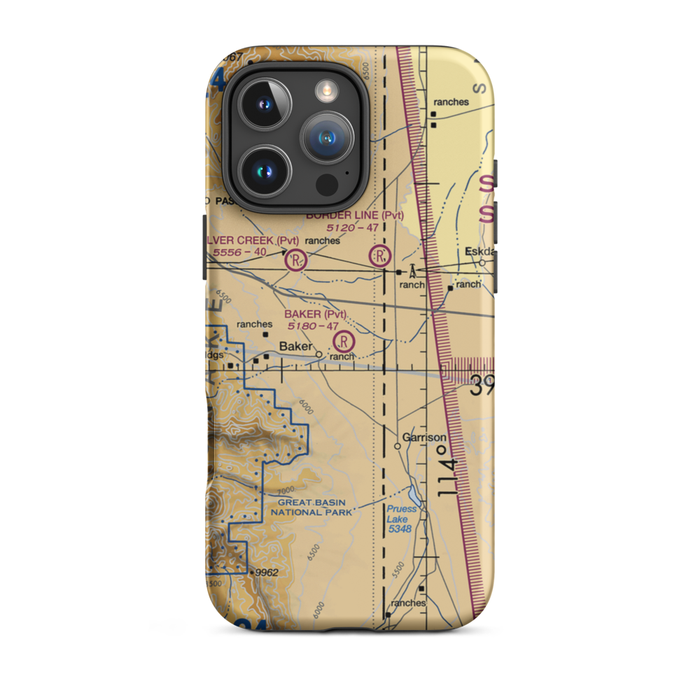 Baker Ranches Airport (05NV) VFR Sectional  Tough iPhone Case iPhone 16 Pro Max model shown