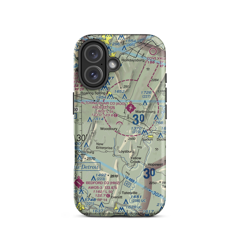 Baker-Sell Airport (2PN5) VFR Sectional  Tough iPhone Case iPhone 16 model shown