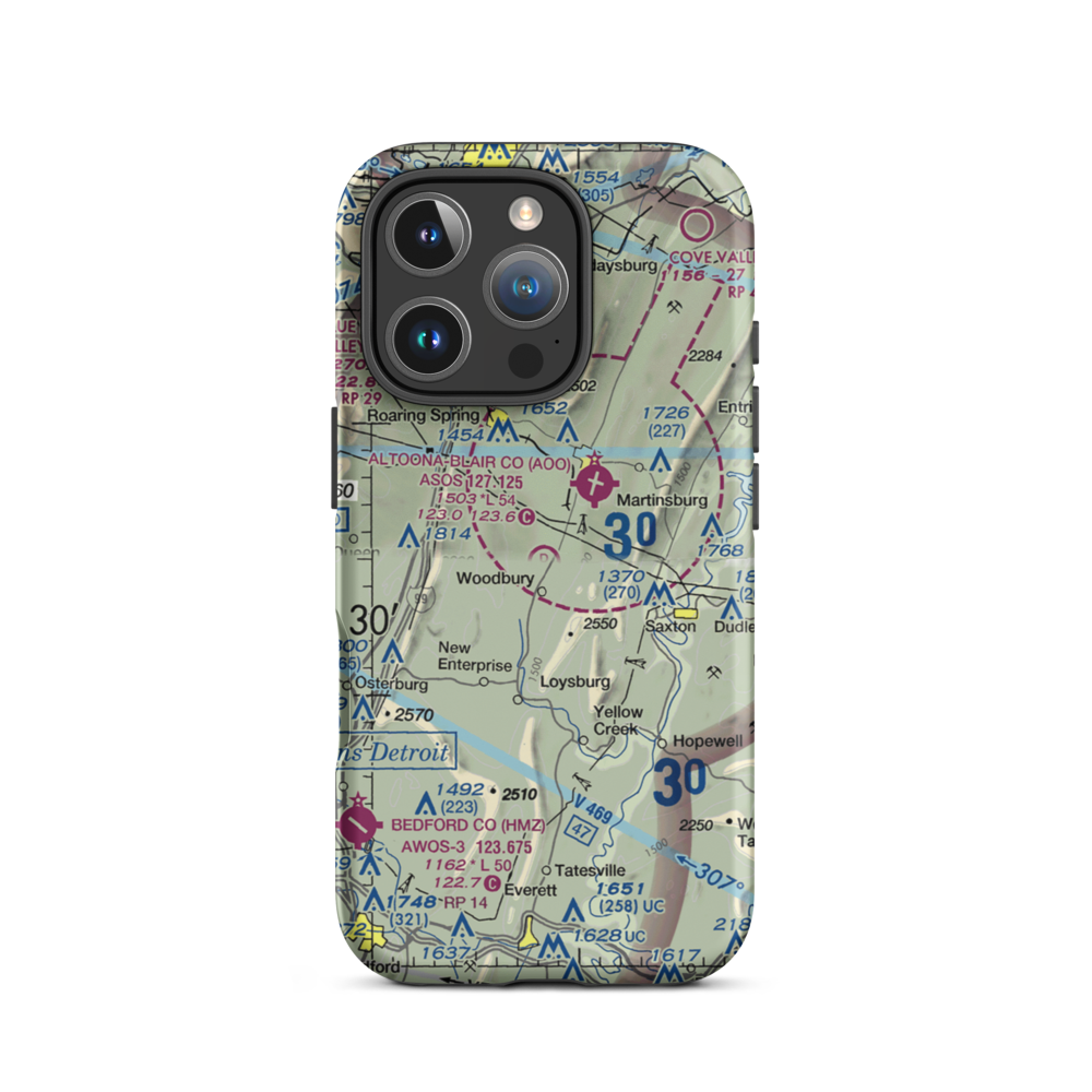 Baker-Sell Airport (2PN5) VFR Sectional  Tough iPhone Case iPhone 16 Pro model shown