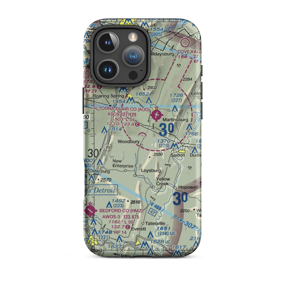 Baker-Sell Airport (2PN5) VFR Sectional  Tough iPhone Case iPhone 16 Pro Max model shown