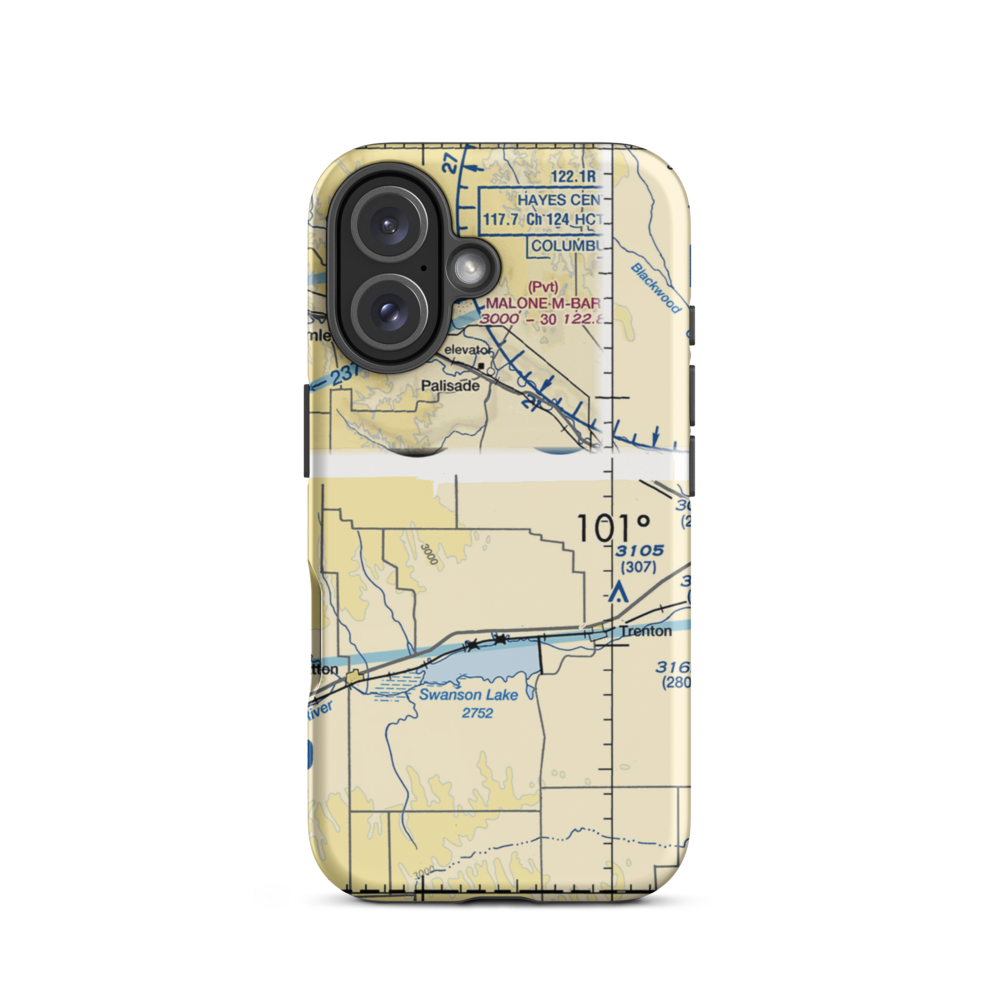 Bakers Acres Airport (5NE6) VFR Sectional  Tough iPhone Case iPhone 16 model shown