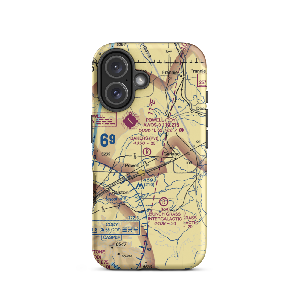 Bakers Field (WY36) VFR Sectional  Tough iPhone Case iPhone 16 model shown