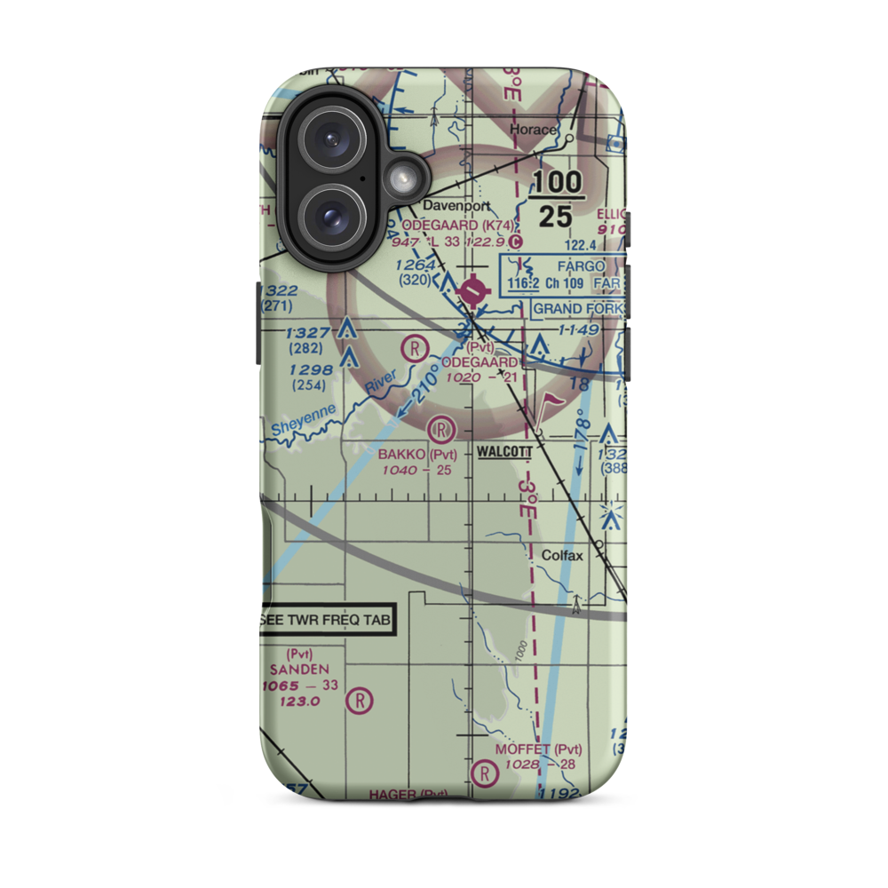 Bakko Airstrip (NA99) VFR Sectional  Tough iPhone Case iPhone 16 Plus model shown