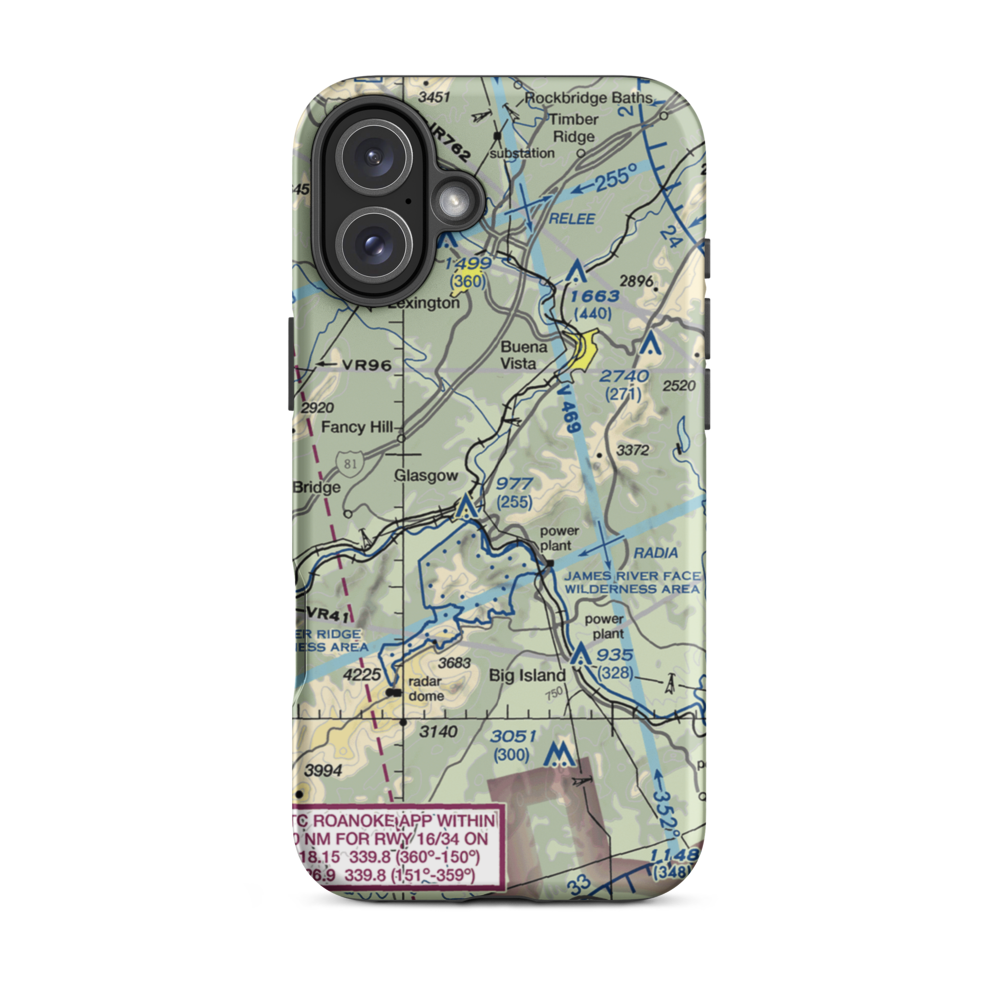 Balcony Downs Airstrip (VA43) VFR Sectional  Tough iPhone Case iPhone 16 Plus model shown