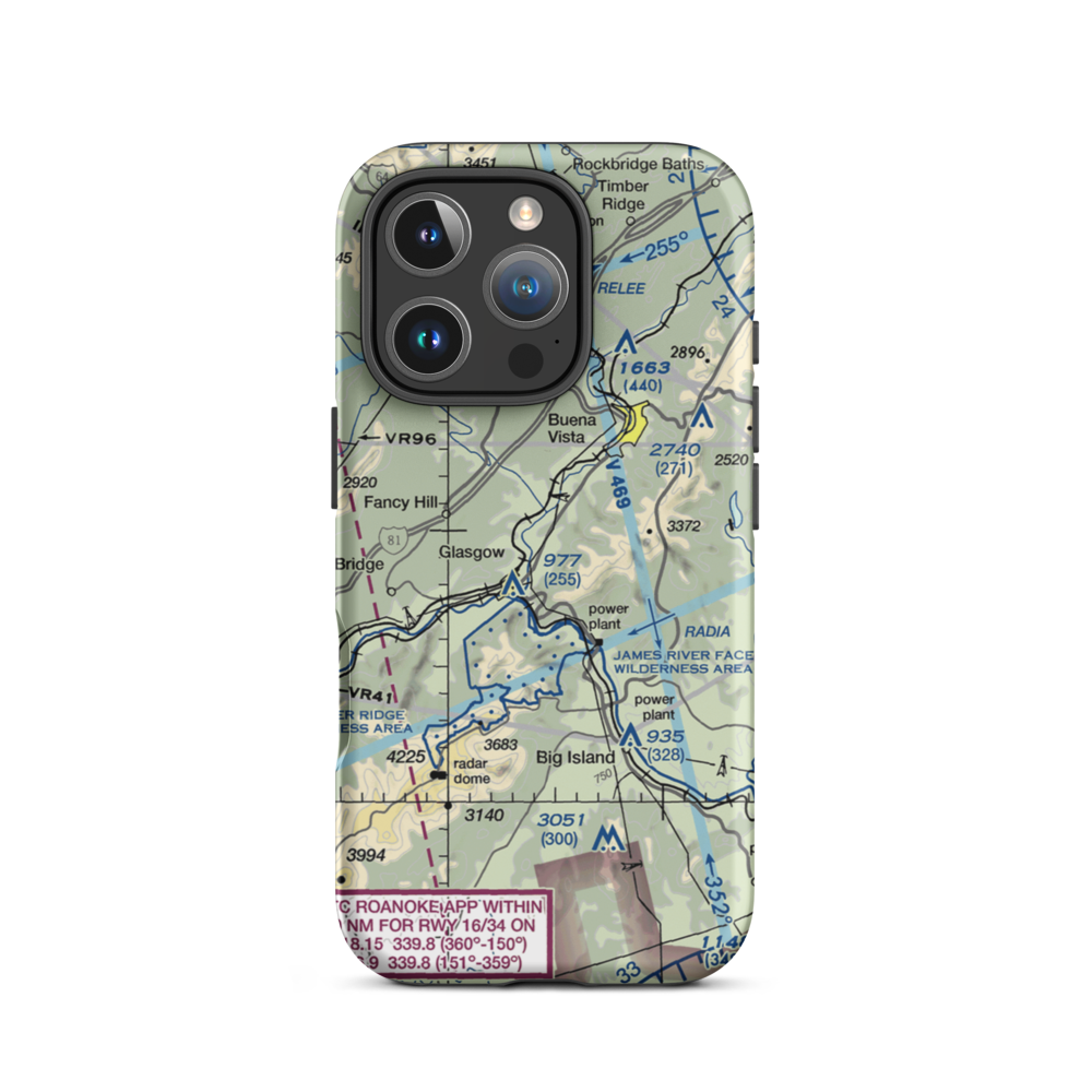 Balcony Downs Airstrip (VA43) VFR Sectional  Tough iPhone Case iPhone 16 Pro model shown