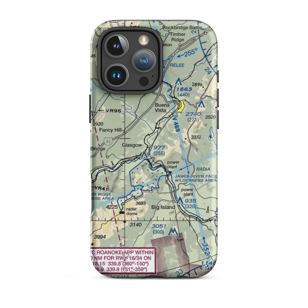 Balcony Downs Airstrip (VA43) VFR Sectional  Tough iPhone Case iPhone 16 Pro Max model shown