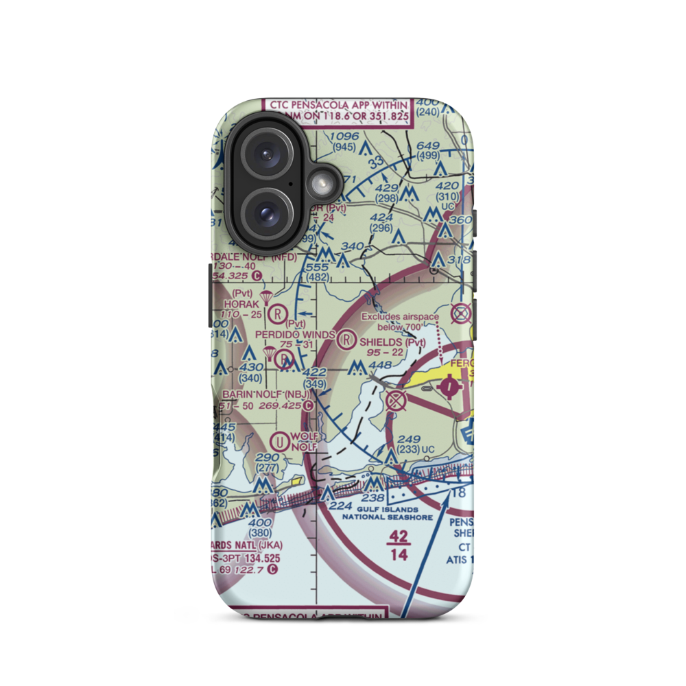 Ban Farm Airport (AL88) VFR Sectional  Tough iPhone Case iPhone 16 model shown