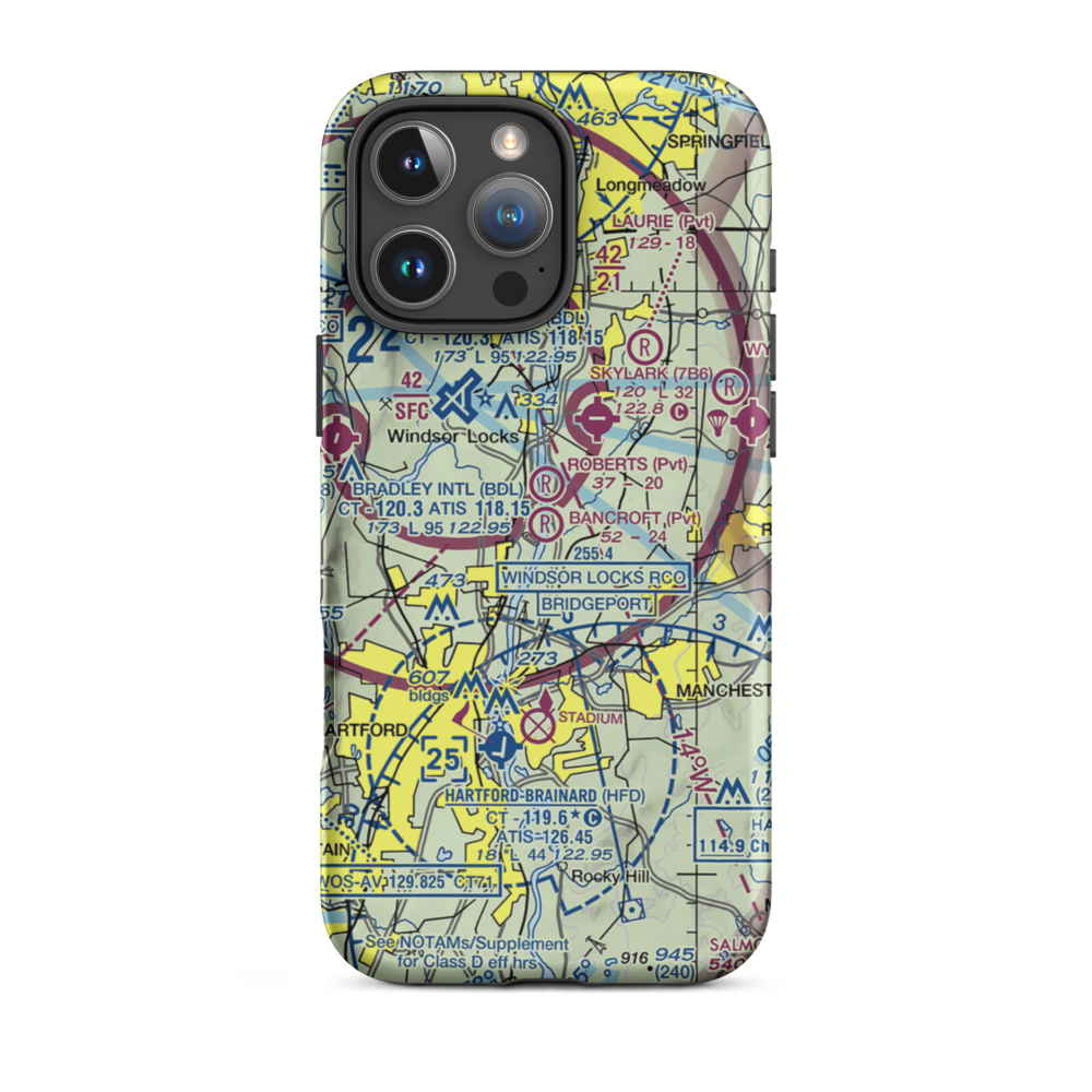 Bancroft Airport (CT14) VFR Sectional  Tough iPhone Case iPhone 16 Pro Max model shown