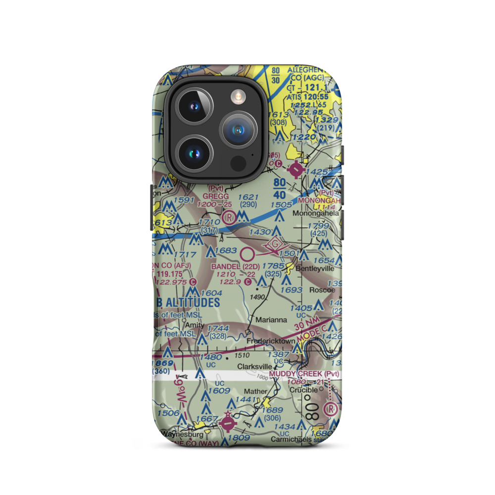 Bandel Airport (22D) VFR Sectional  Tough iPhone Case iPhone 16 Pro model shown