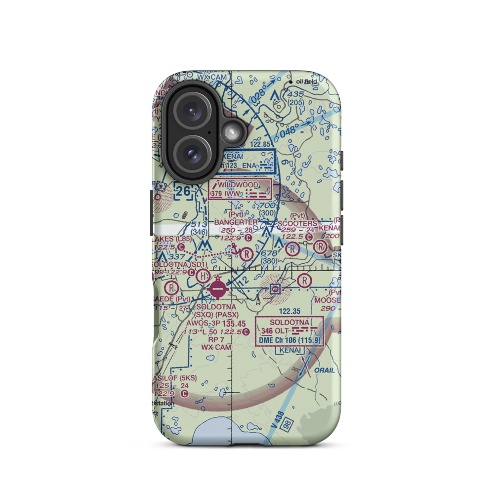 Bangerter Field (70AK) VFR Sectional  Tough iPhone Case iPhone 16 model shown