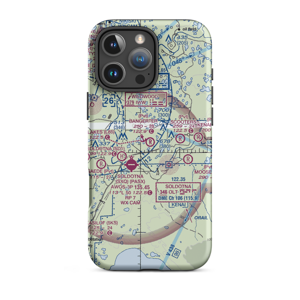 Bangerter Field (70AK) VFR Sectional  Tough iPhone Case iPhone 16 Pro Max model shown