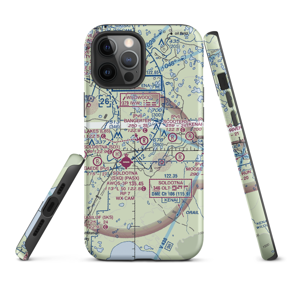 Bangerter Field (70AK) VFR Sectional  Tough iPhone Case iPhone 12 Pro Max model shown