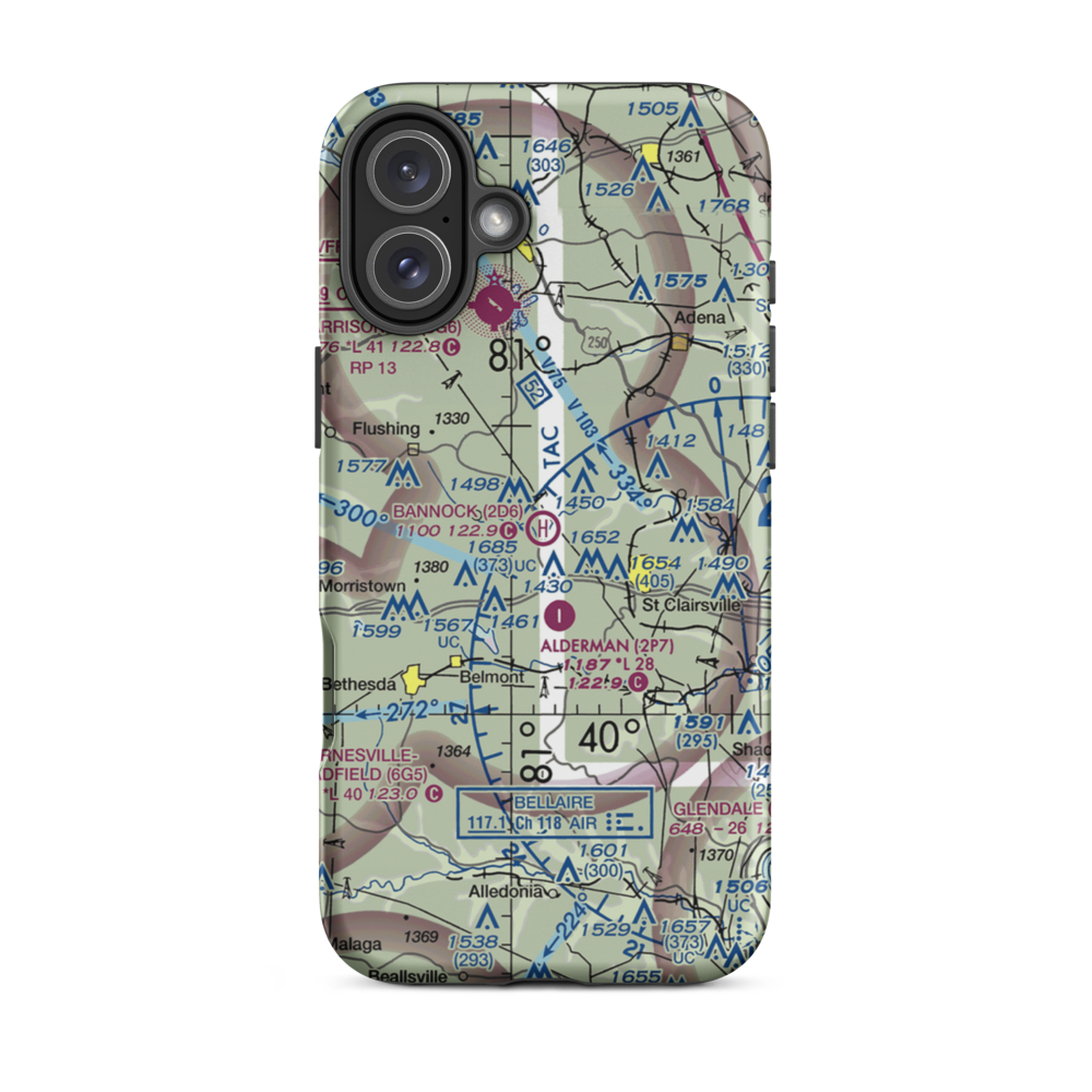 Bannock Heliport (2D6) VFR Sectional  Tough iPhone Case iPhone 16 Plus model shown