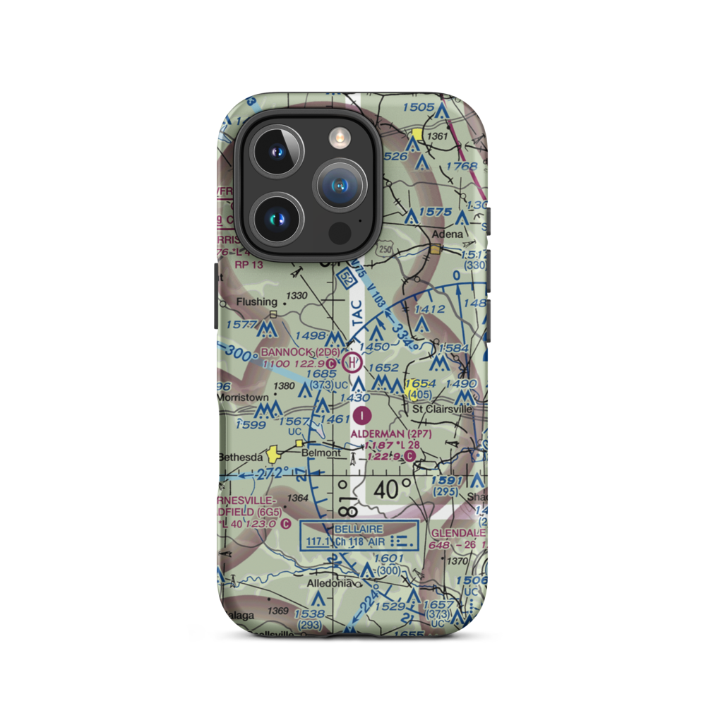 Bannock Heliport (2D6) VFR Sectional  Tough iPhone Case iPhone 16 Pro model shown