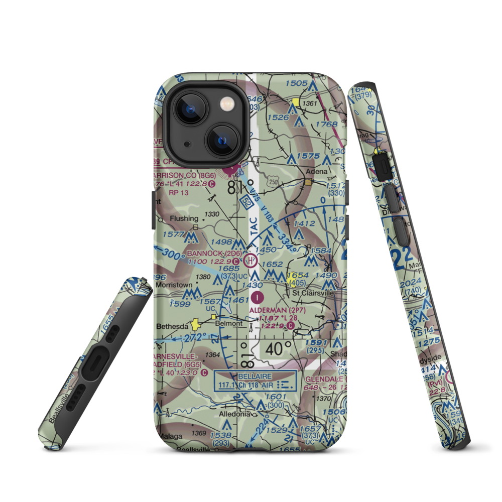 Bannock Heliport (2D6) VFR Sectional  Tough iPhone Case iPhone 13 model shown