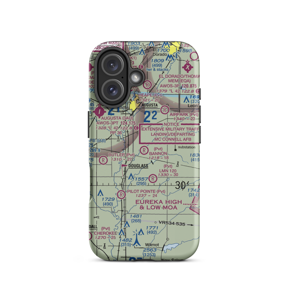 Bannon Field (70KS) VFR Sectional  Tough iPhone Case iPhone 16 model shown