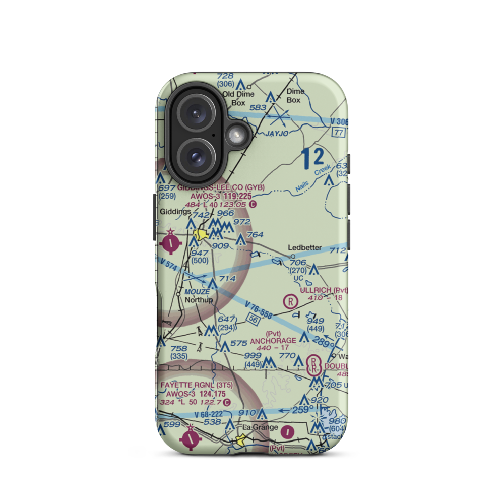 Bar S Ranch Airport (9TX1) VFR Sectional  Tough iPhone Case iPhone 16 model shown