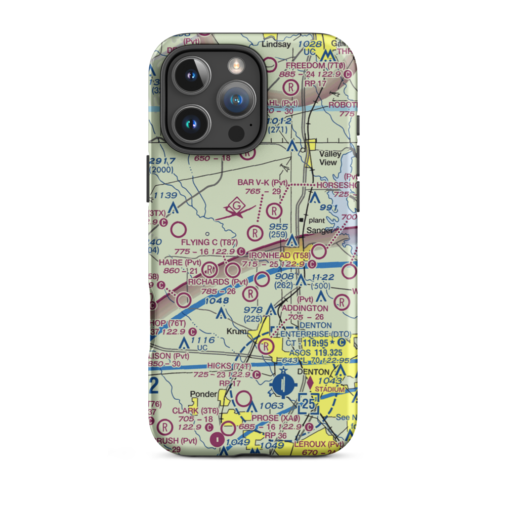 Bar V K Airport (TX32) VFR Sectional  Tough iPhone Case iPhone 16 Pro Max model shown