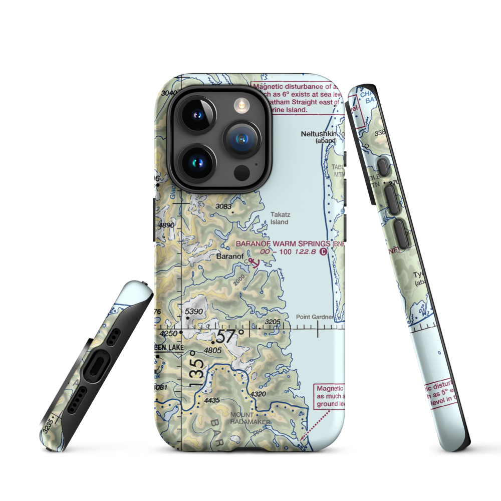 Baranof Warm Springs Float and Seaplane Base (BNF) VFR Sectional  Tough iPhone Case iPhone 15 Pro model shown