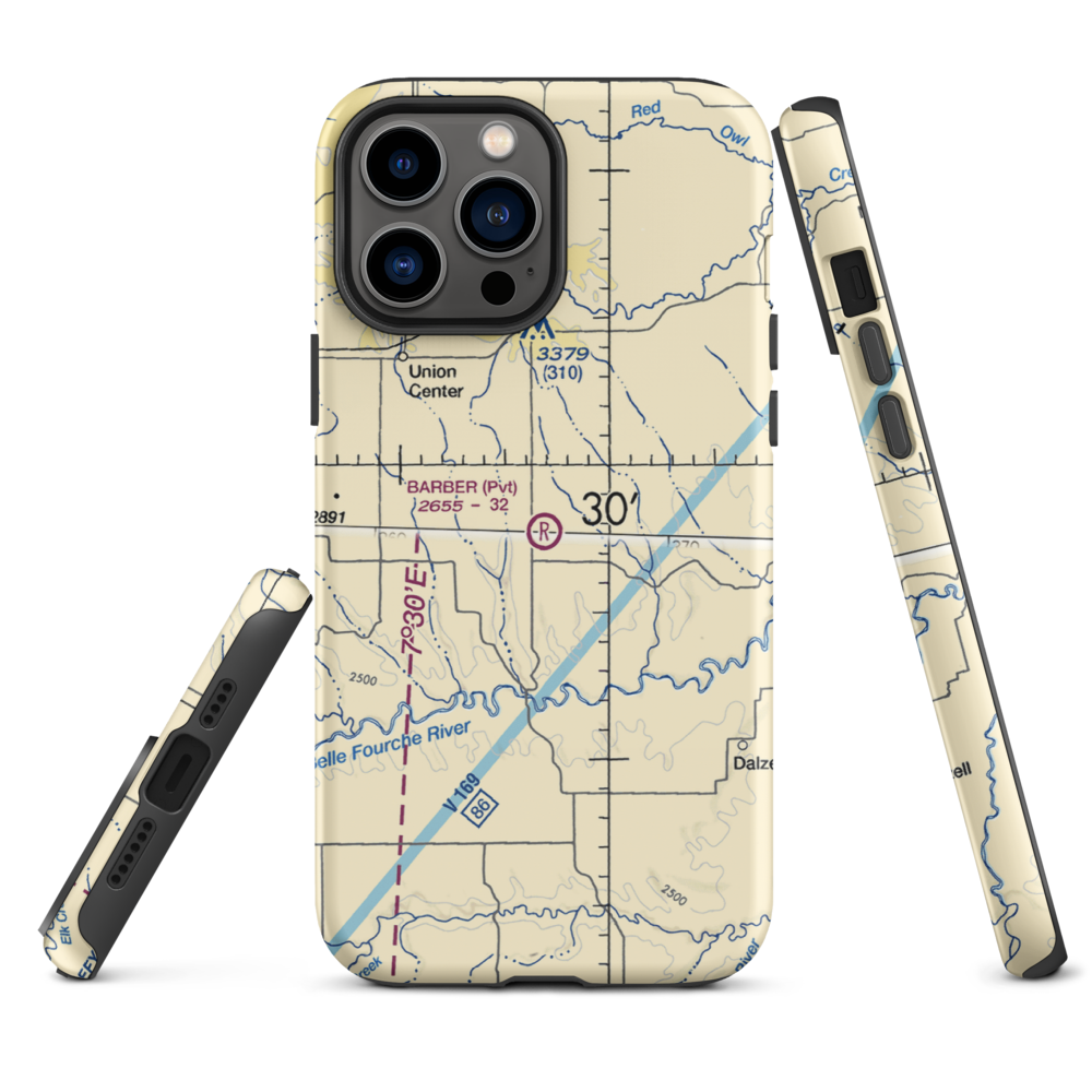 Barber Airport (SD98) VFR Sectional  Tough iPhone Case iPhone 13 Pro Max model shown