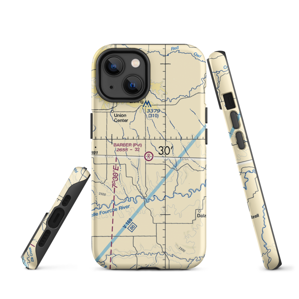 Barber Airport (SD98) VFR Sectional  Tough iPhone Case iPhone 14 model shown