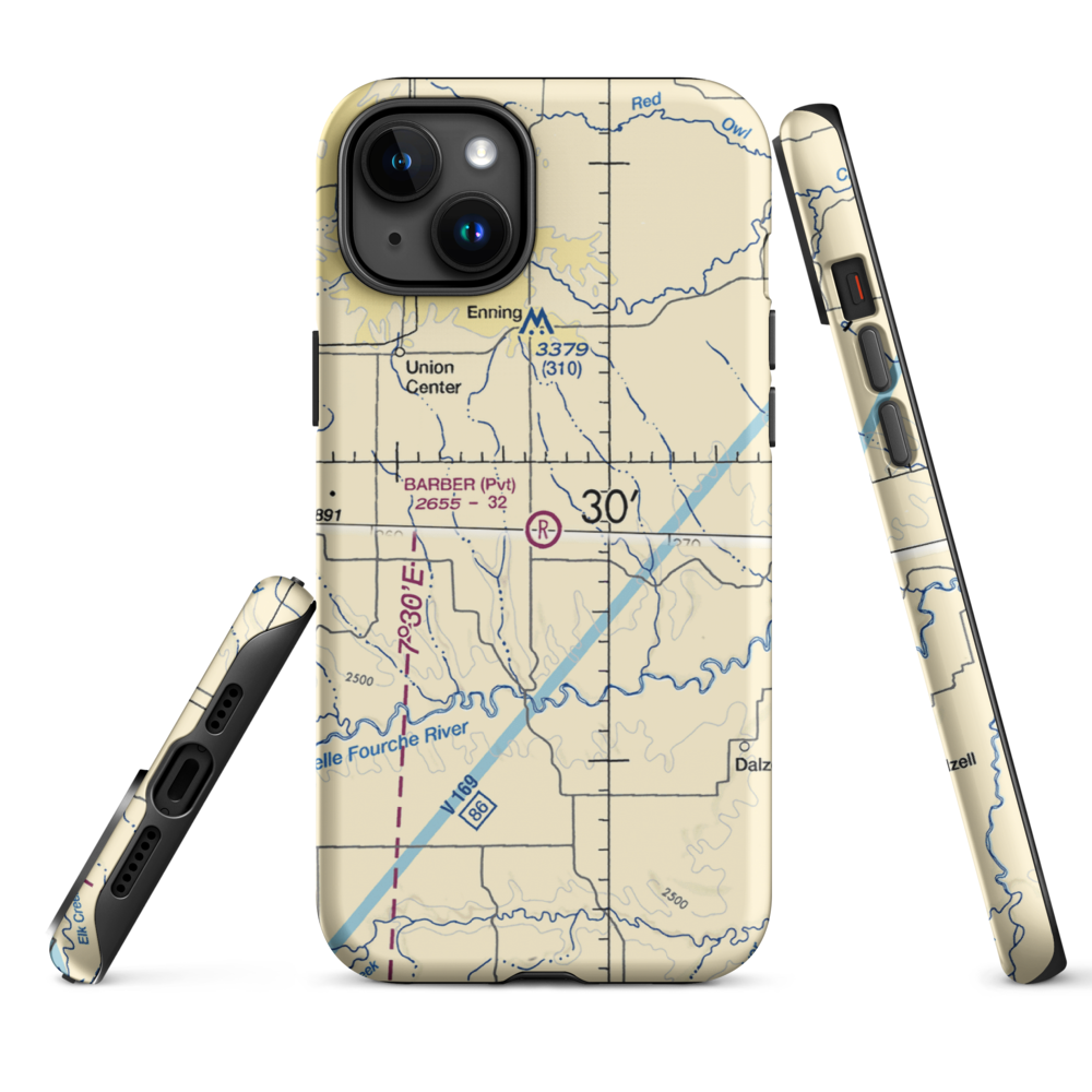 Barber Airport (SD98) VFR Sectional  Tough iPhone Case iPhone 15 Plus model shown